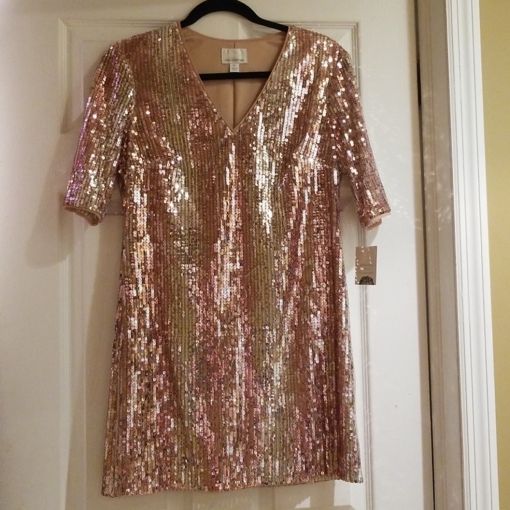 Gold sequin dress